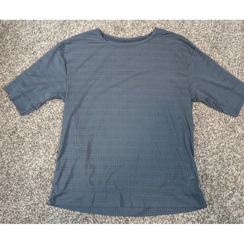 Gap Fit Women's S Small Blue Athletic Tee T Shirt Top Running Gym Perforated